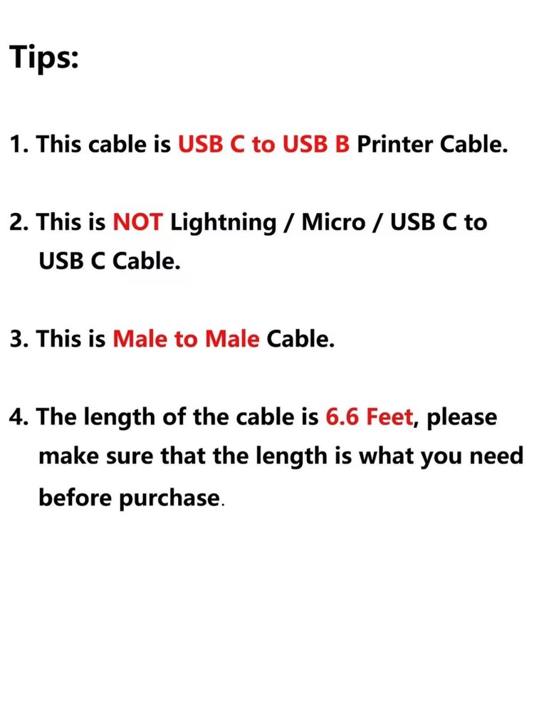 CableCreation USB-C to USB-B Printer MIDI Cable 6.6FT for MacBook Pro, Digital P