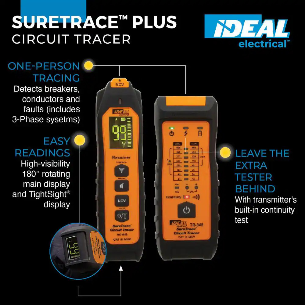 Suretrace plus Circuit Tracer, 0-600 Volts AC/DC with Continuity Test