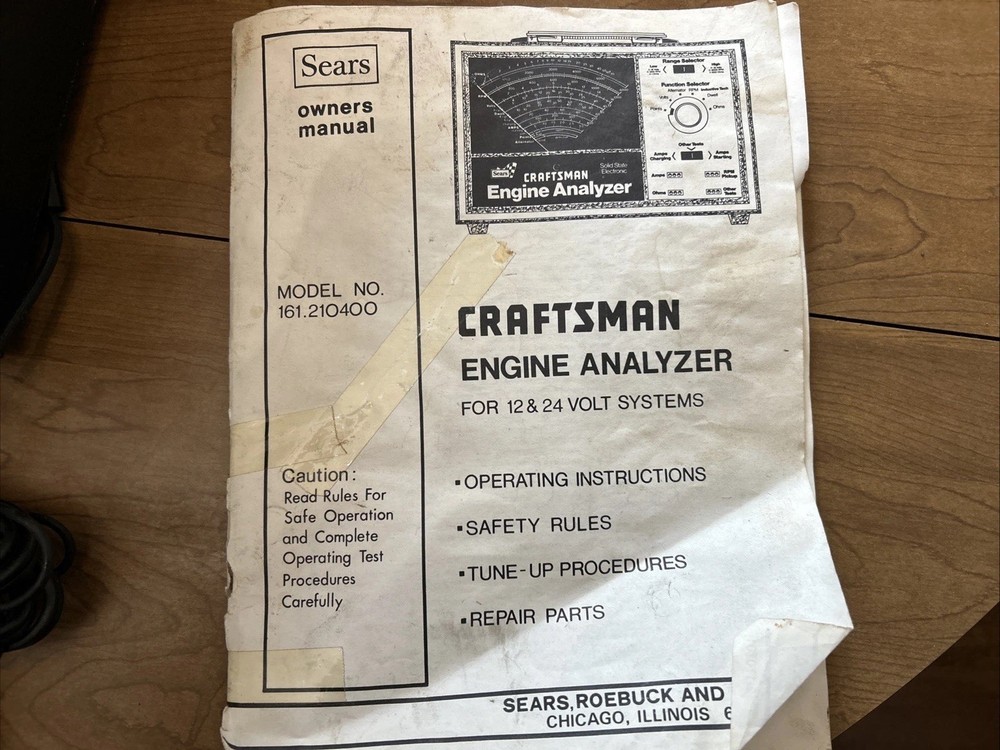 Vintage Craftsman Solid State Engine Analyzer Model No. 161.210400-untested