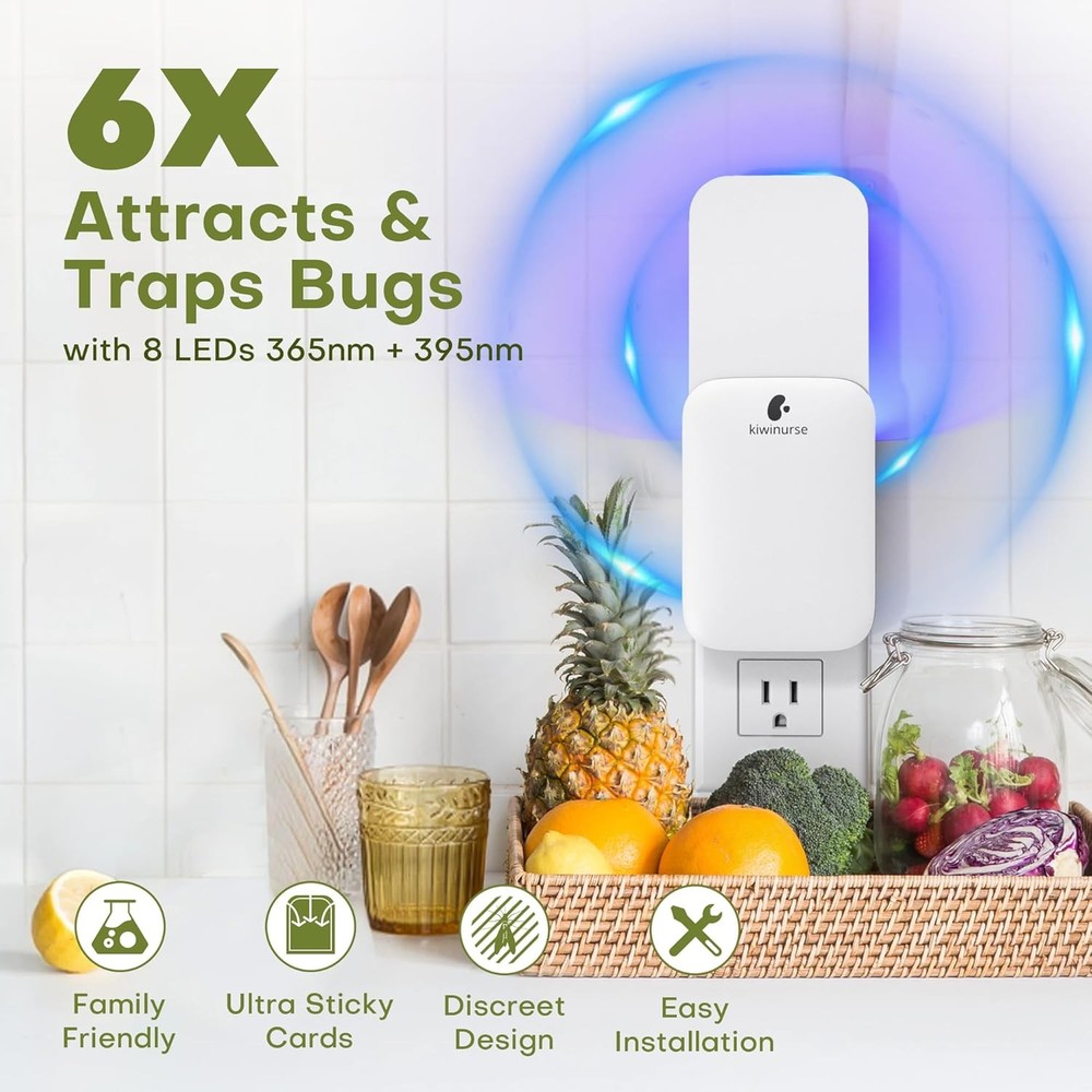 Flying Insect Trap Indoor - Plug-in Fly Catcher and Killers Includes Refills ...