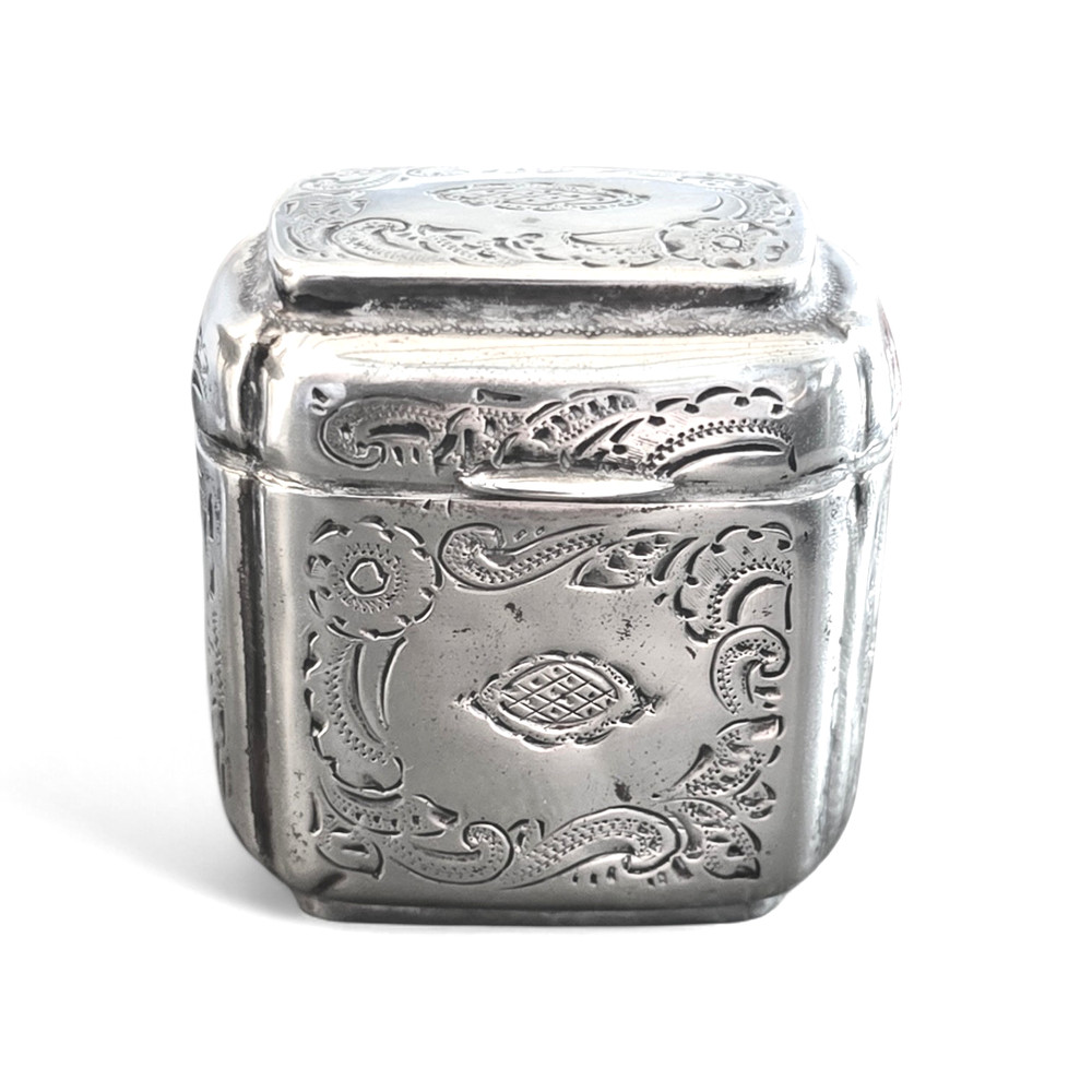 Antique Dutch Silver Peppermint Box .833 silver 1868