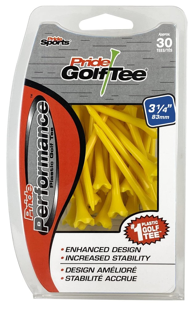 30-Count Pride Performance 3-1/4" Golf Tees Professional Plastic Tees