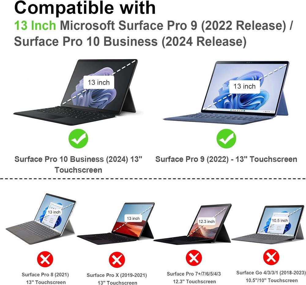 For Microsoft Surface Pro 10 (2024) Multiple Angle Case Portfolio Business Cover
