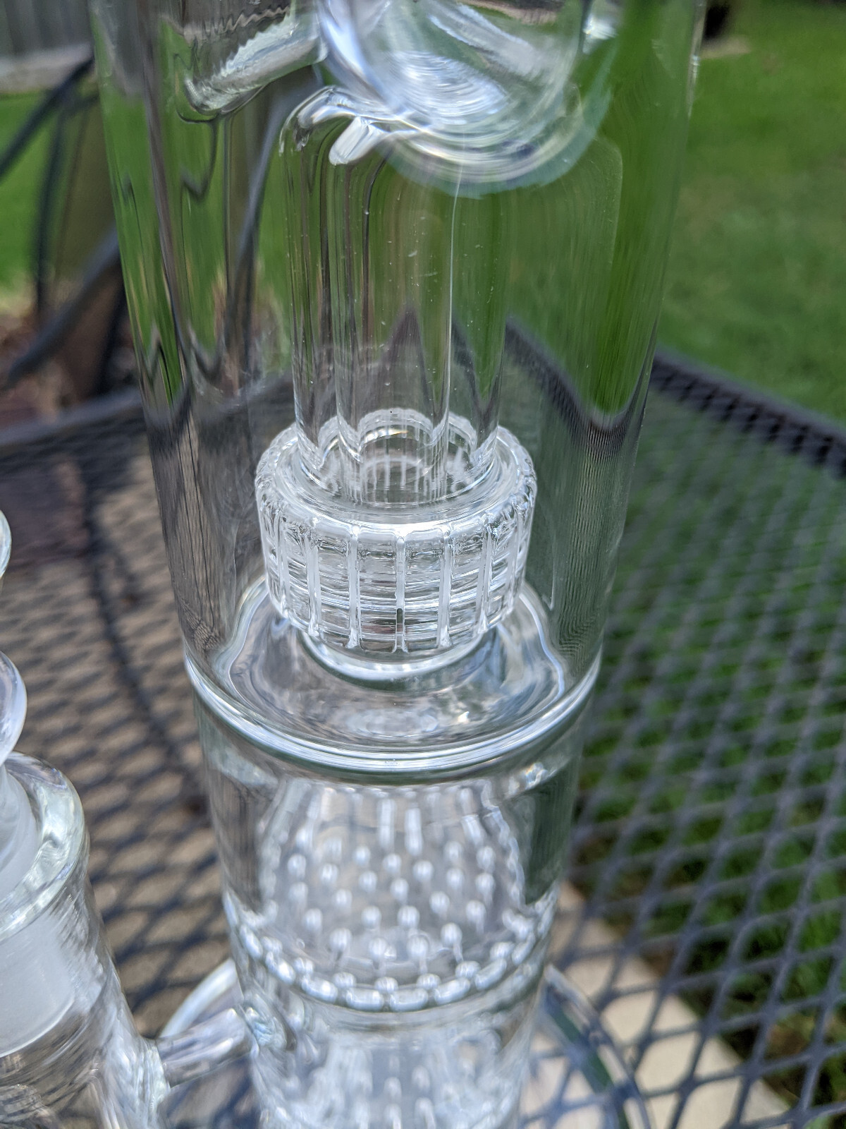 14" inch Glass Water Pipe Bong 4 Percolators - 2 Honeycomb Percs + 2 Matrix Perc