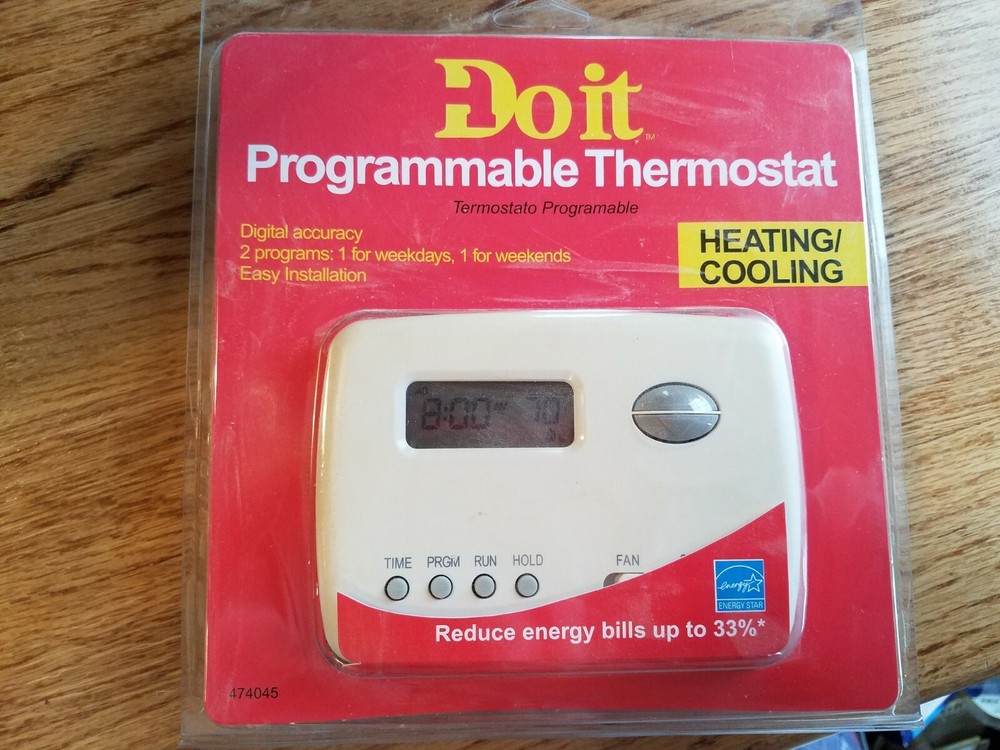 PROGRAMMABLE THERMOSTAT Digital Weekday/Weekend programs Do It 474045 NEW!