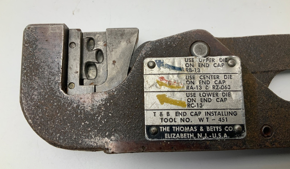 THOMAS & BETTS WT-451 T & B END CAP INSTALLING TOOL NO WT451