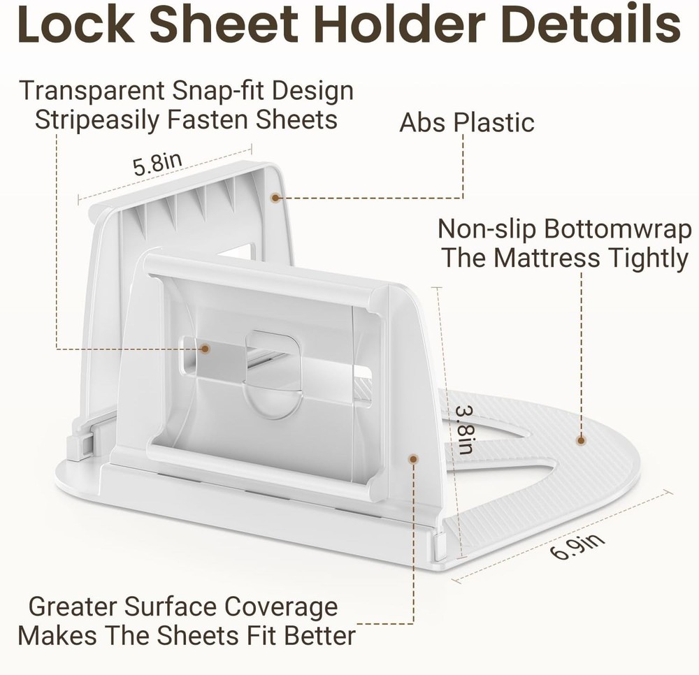 Bed Sheet Holders Clips Elastic Straps for Corners Sides Universal Fit