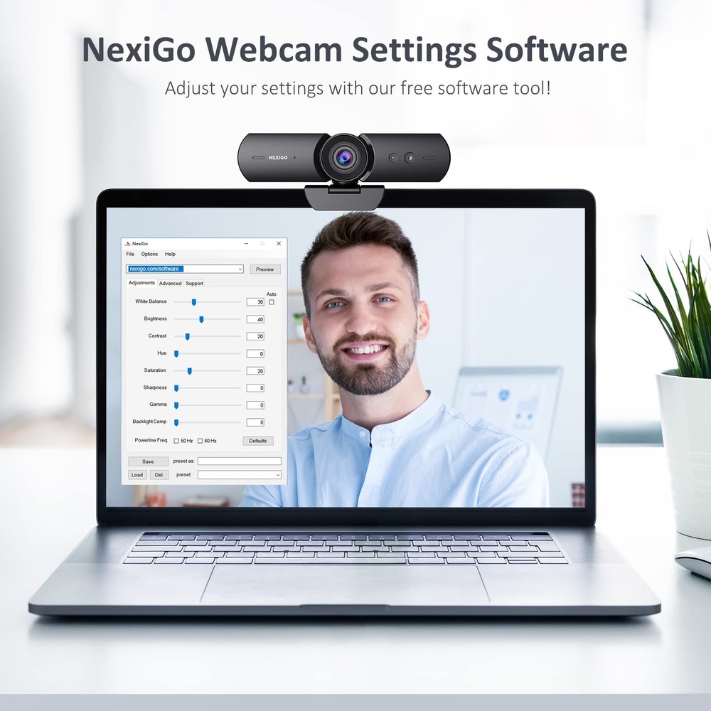 NexiGo HelloCam, 1080P Webcam with Windows Hello, True Privacy, Automatic Ele...