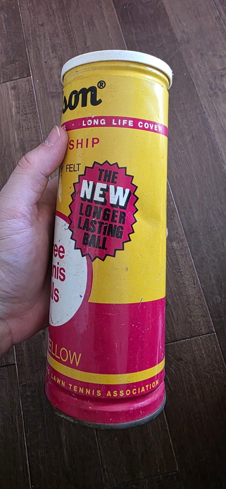 Vintage Wilson Championship Tennis Balls Can Extra Duty Felt USA (B)