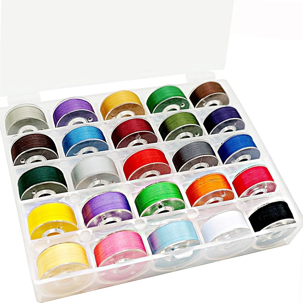 25pcs Assorted Colors Prewound Bobbin Thread Set