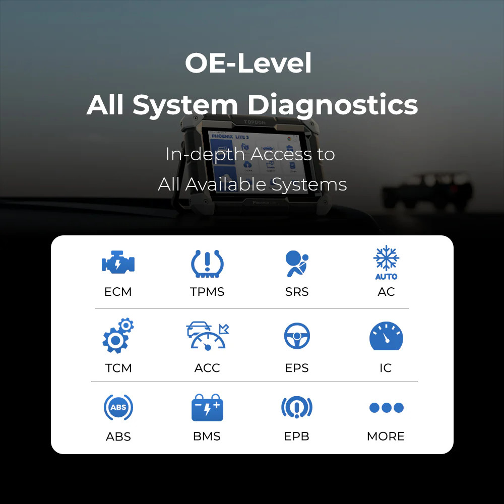 TOPDON Phoenix Lite 3 All Systems Diagnostic FCA AutoAuth ECU Coding Active Test