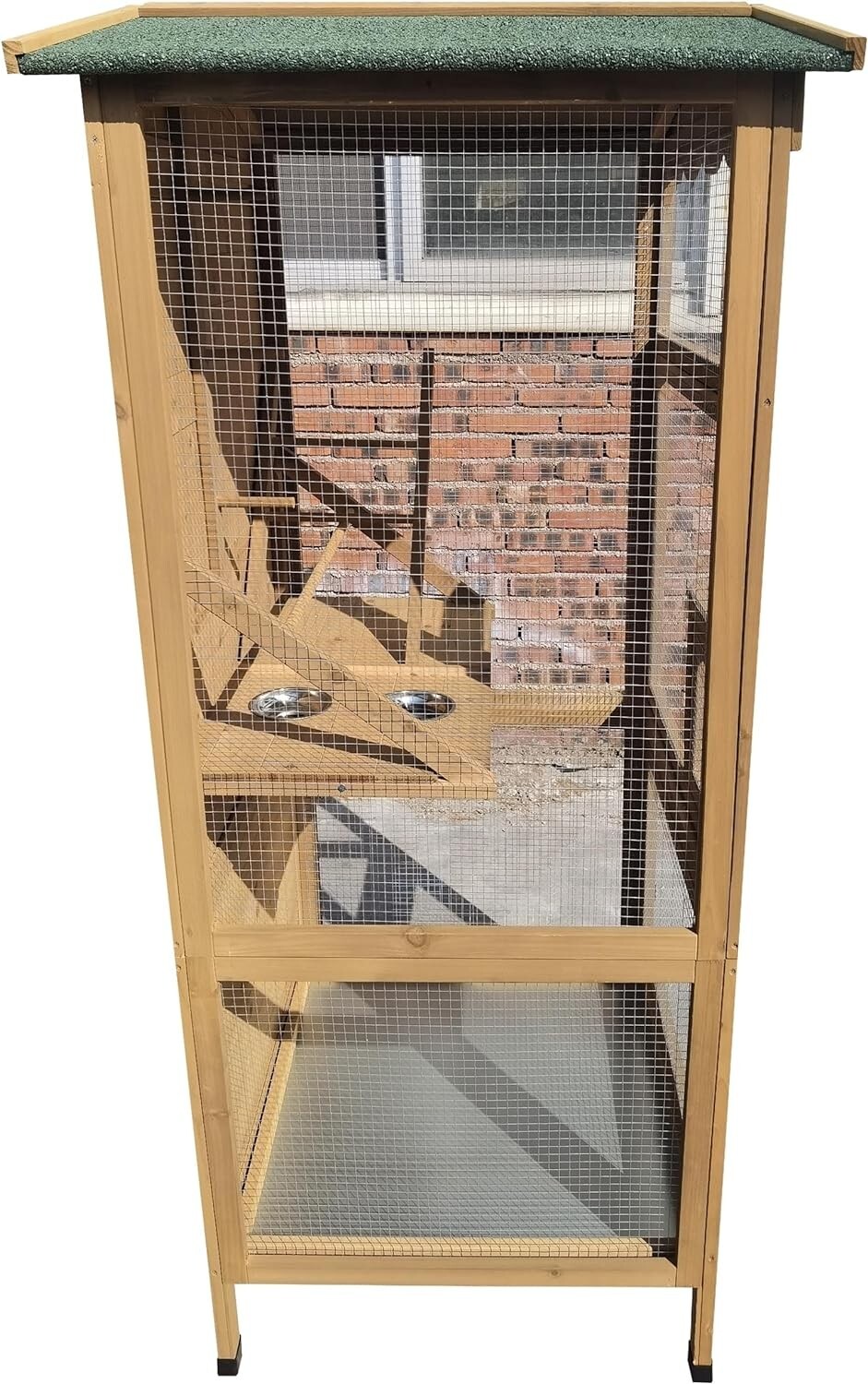 70” Large Outdoor Bird Aviary Weatherproof Wooden Indoor Bird Cage Clean Tray