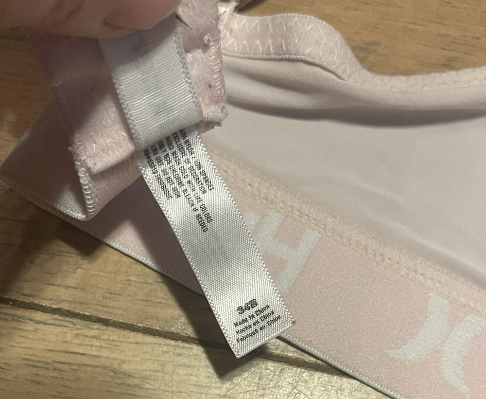 Hurley Wireless Light Pink Bra Size 34B