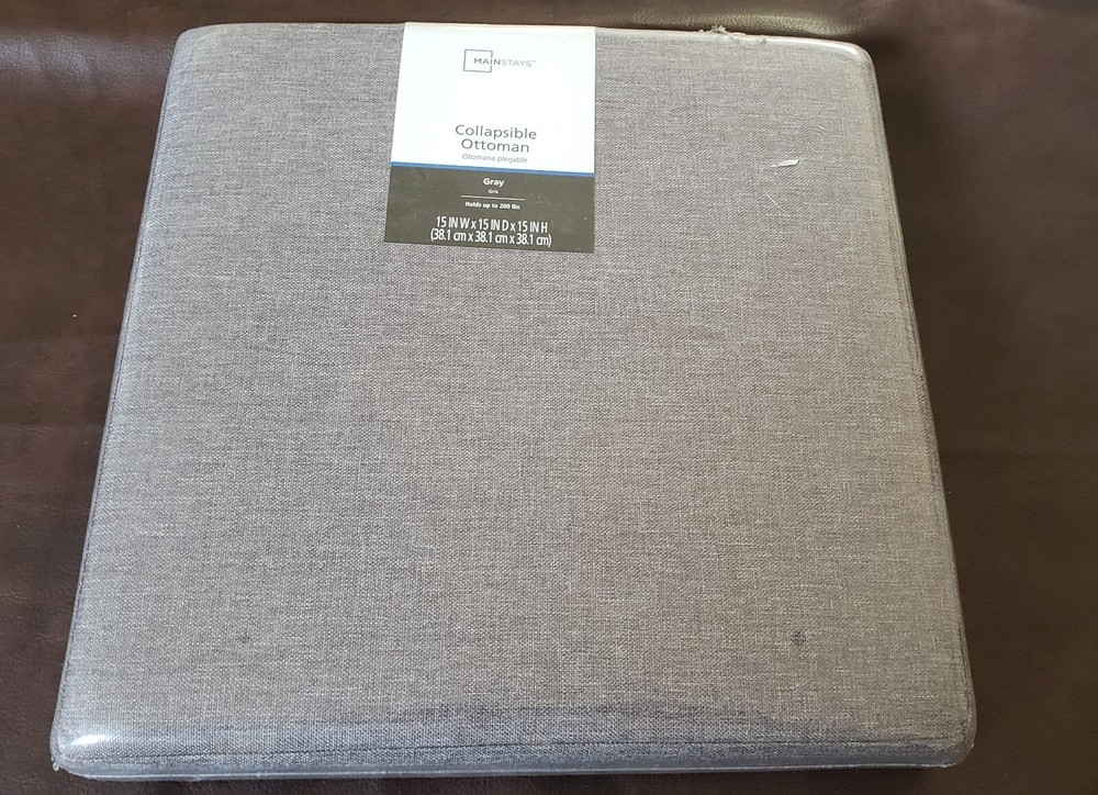 Collapsible Double Dorm Storage Ottoman Gray - Room Essentials