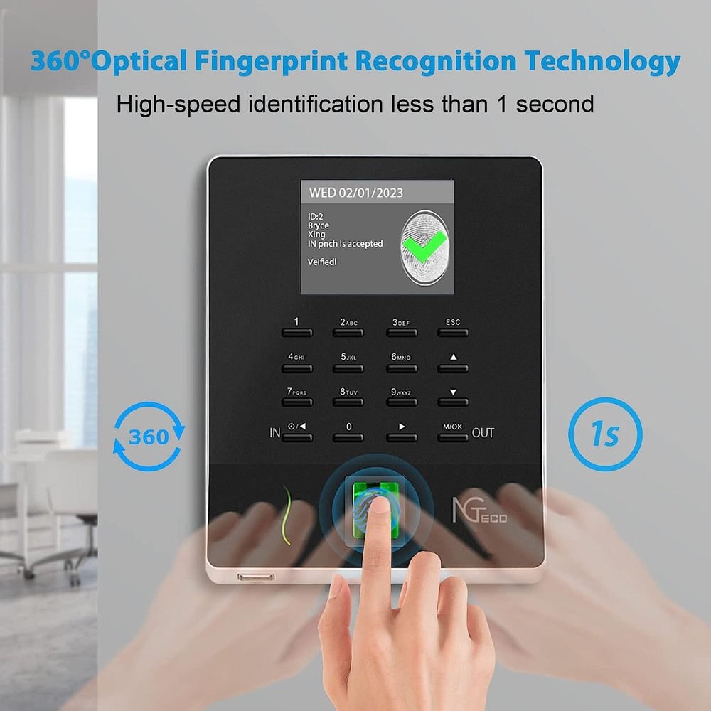 (OpenBox) NGTeco W2 Time Clock in and Out Machine Automatic For Employees