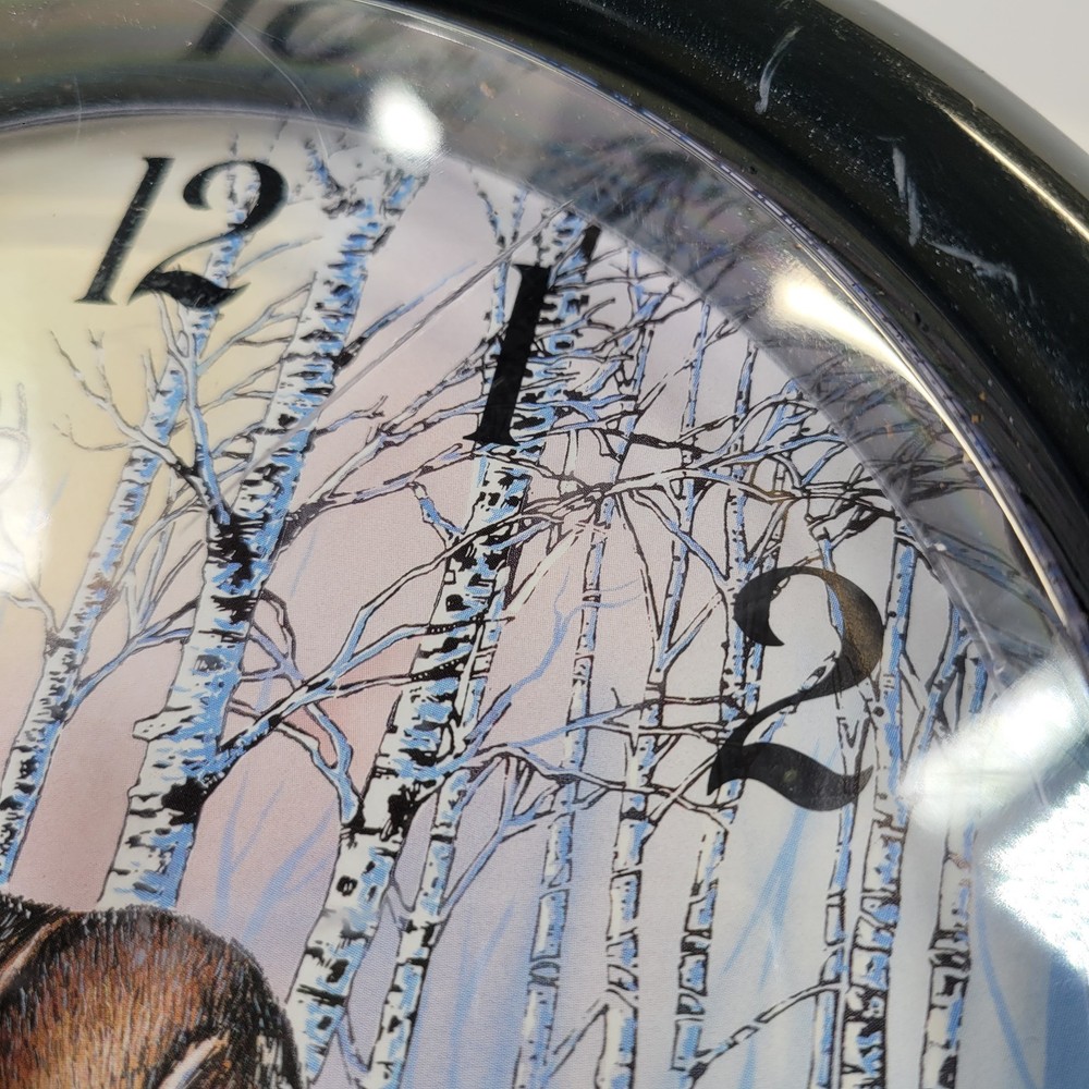 VTG 1996 Whitetail Deer Decorative Wall Clock Works
