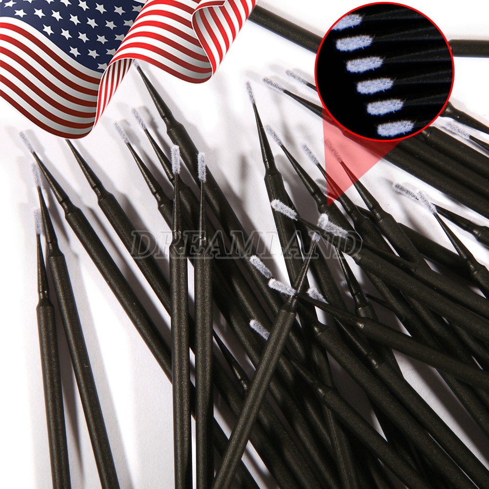 100×Dental Microbrush Disposable Bendable Applicators Tips Micro Brush Cleaning