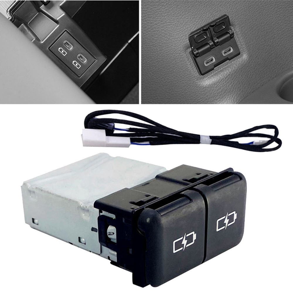 1PC Quick Charge Dual TYPE-C Interface Socket Fast Car Charger Use for Toyota