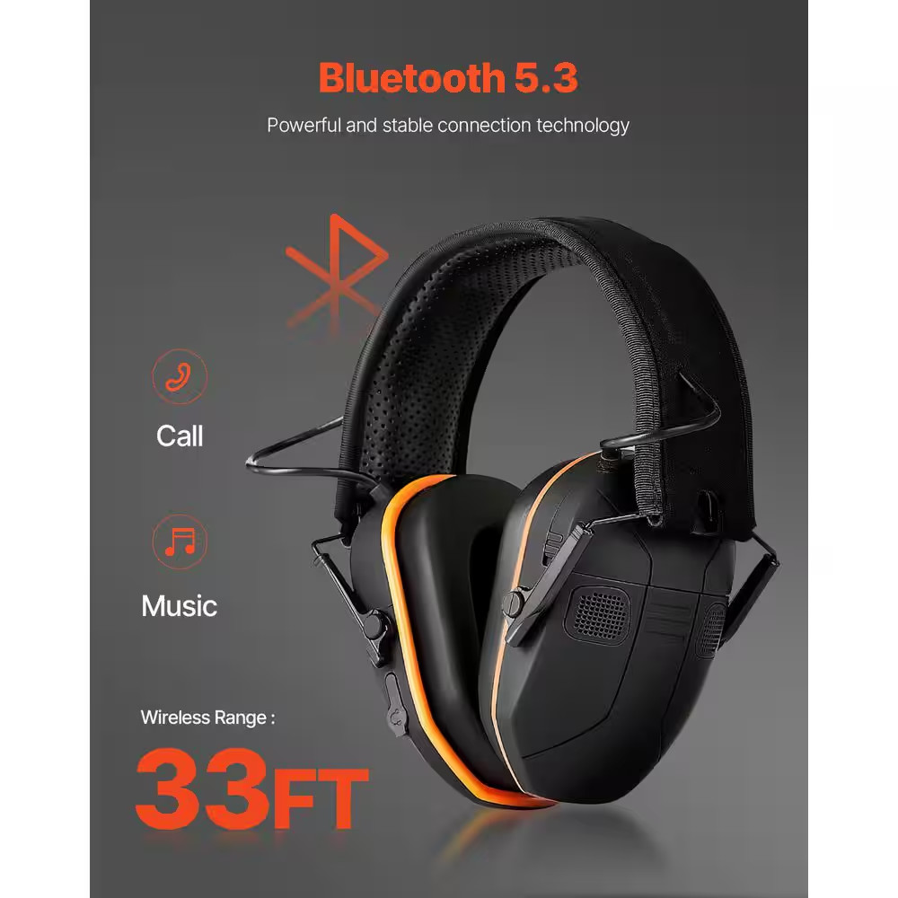 Safety Earmuffs, Electronic Muffs with Sound Amplification & 5.3 Bluetooth Techn