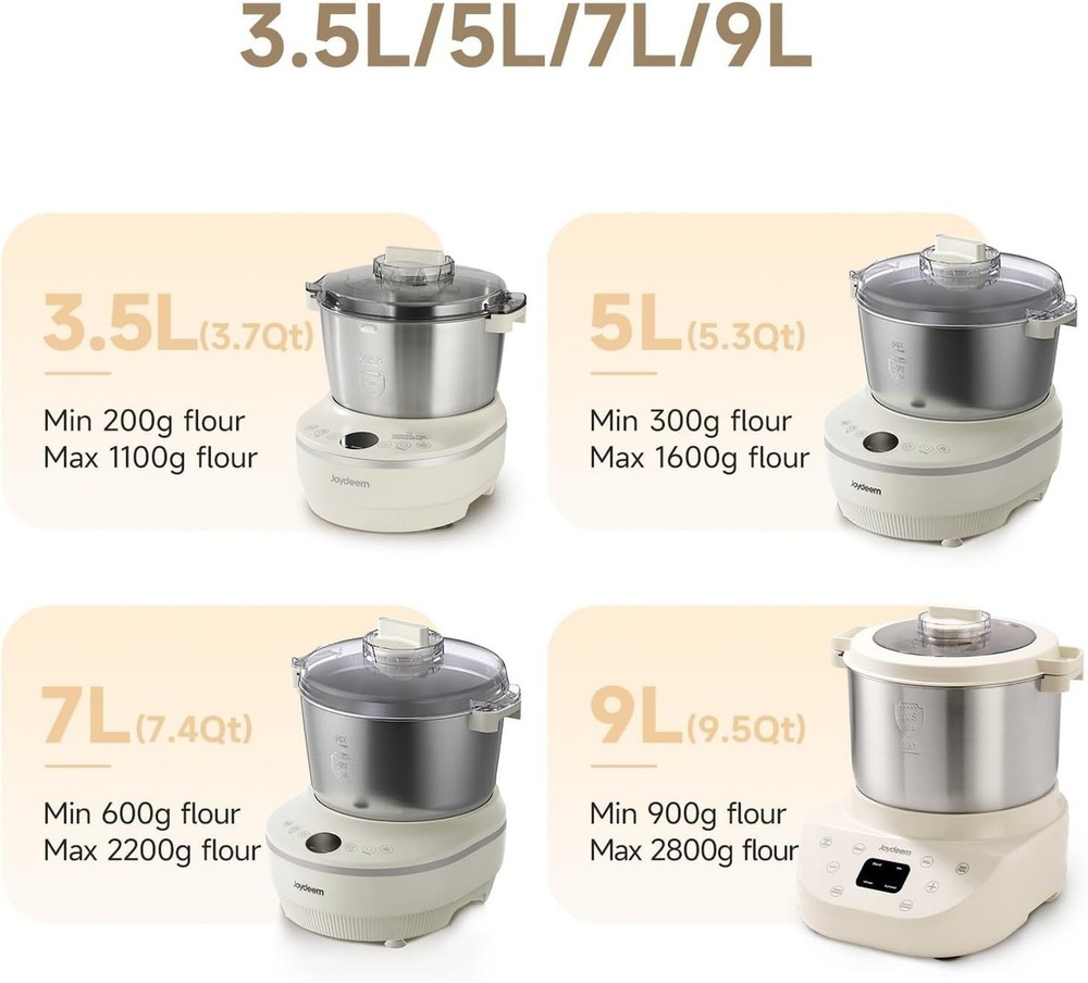 Joydeem Electric Dough Maker with Ferment Function, 5.3Qt Dough Mixer Machine...