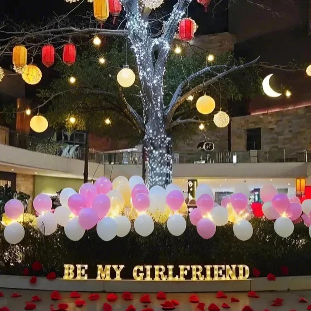 Be My Girlfriend Light up Letters Proposing Decorations Set Includes 14 LED L...