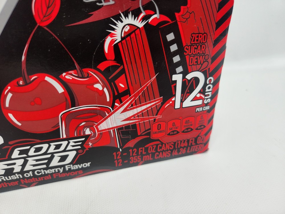 12 Pack Mountain Dew Code Red Zero Sugar - Cherry Flavor - Retired Packaging