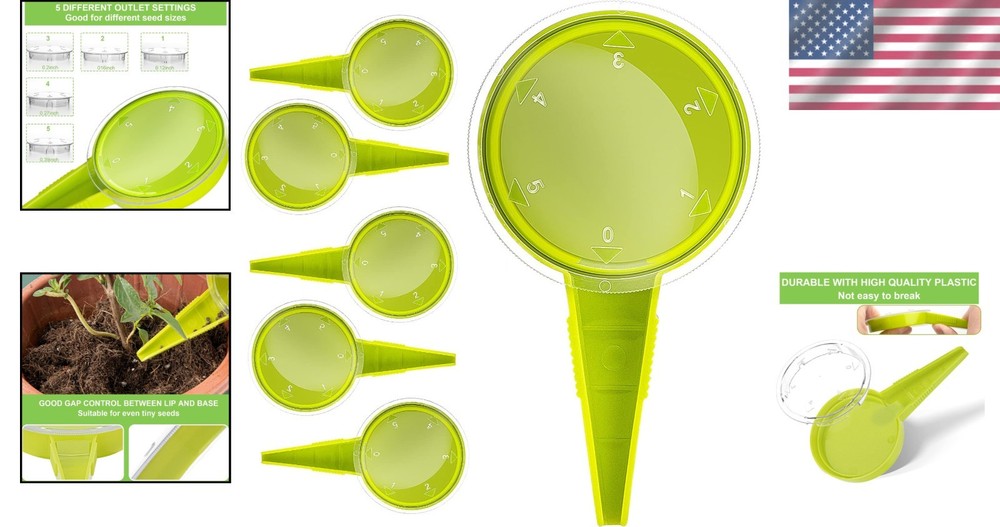 Light Green Sowing Seed Dispenser Tool Set with Adjustable Seed Size Control