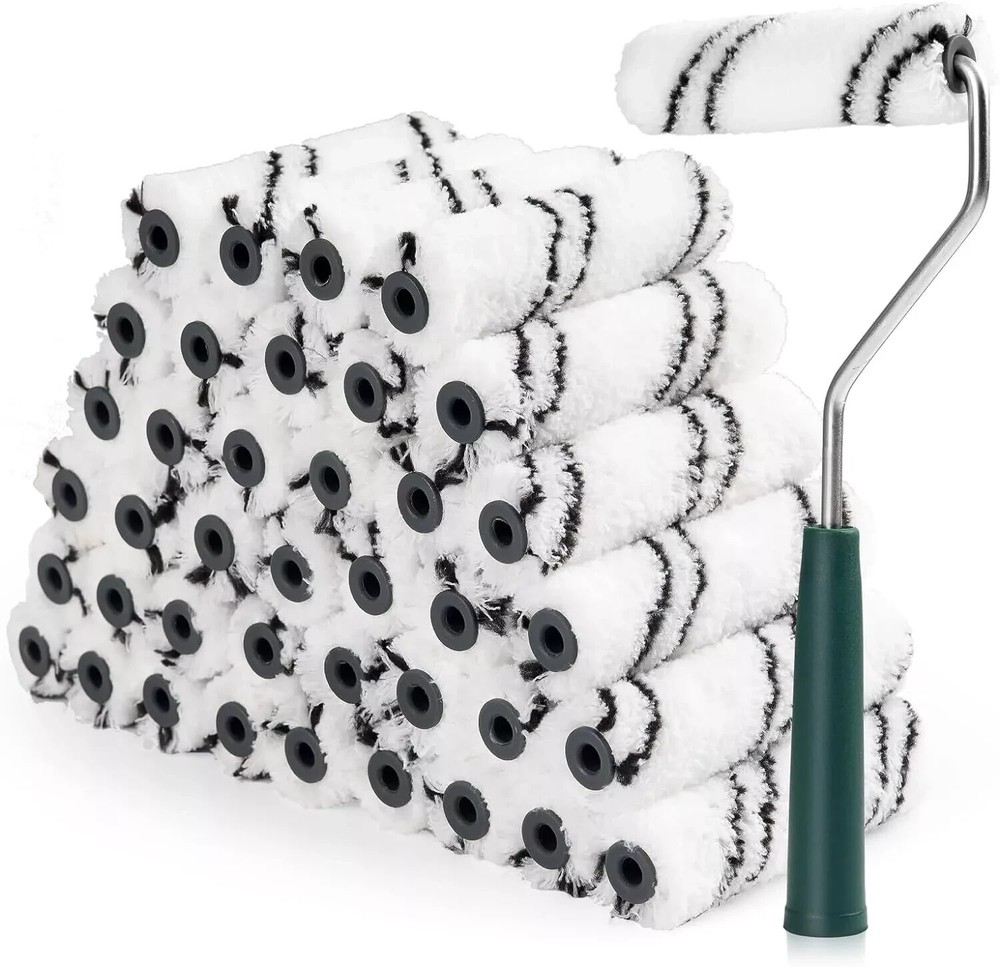 Microfiber Paint Roller 4 Inch, Small Paint Roller Covers (3/8-Inch Nap, 40 Pack
