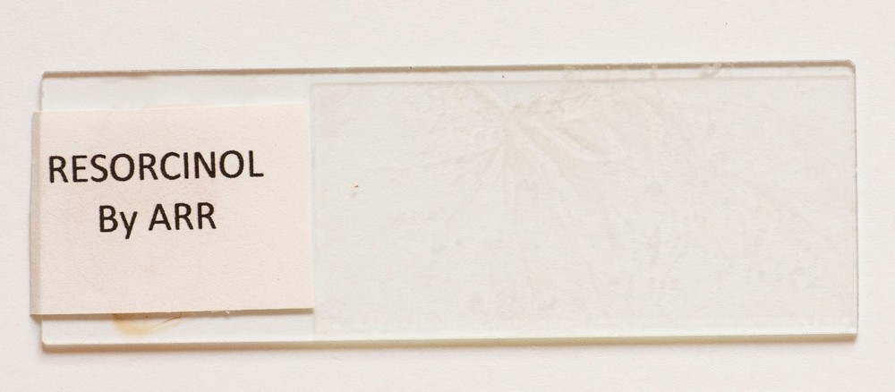 Microscope slide for polarized light, RESORCINOL