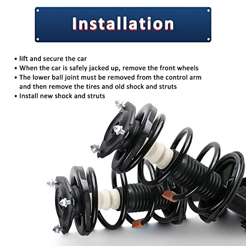 2PCS Rear Complete Struts Shock Assembly W/Coil Spring Compatible for 2009