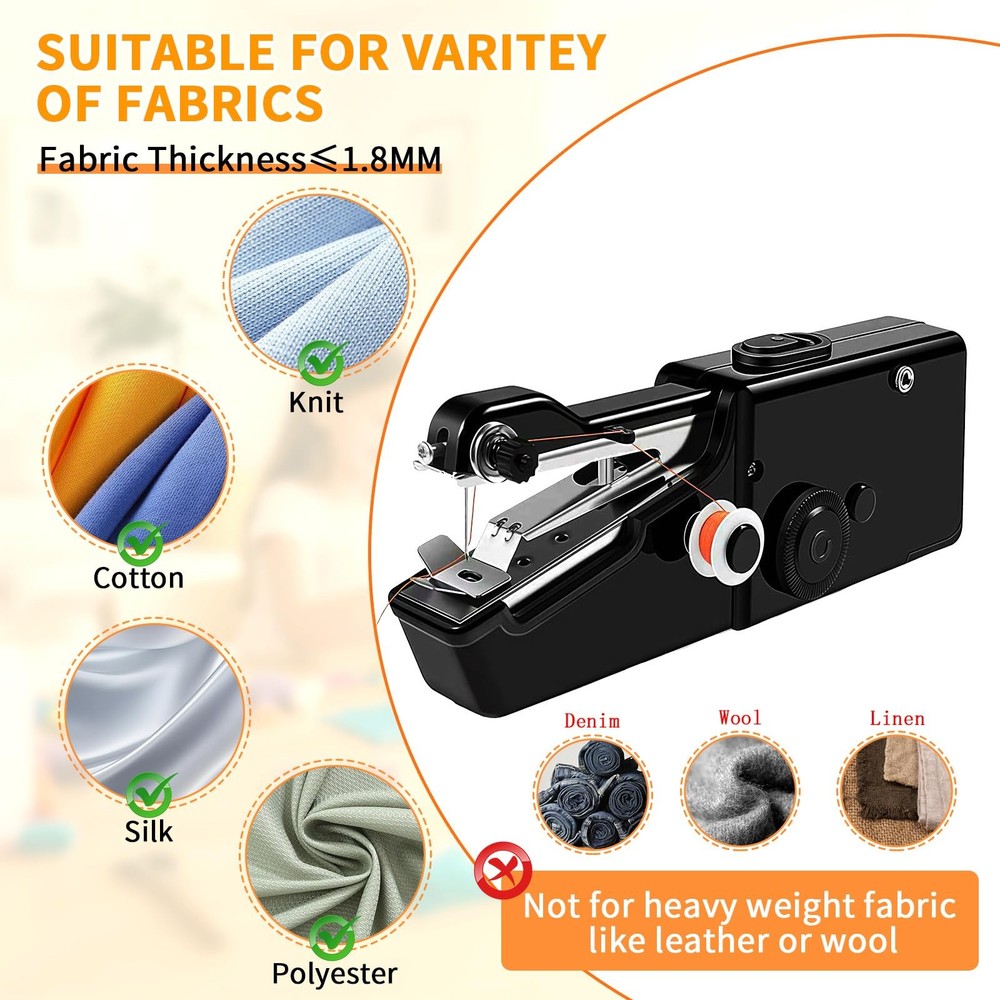 Handheld Sewing Machine for Beginners Adult,Portable Cordless Single Thread E...