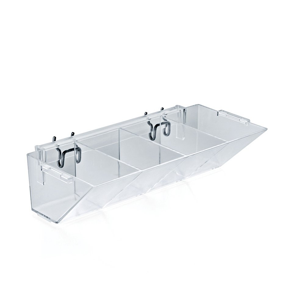 223011-2Pack 4-Compartment Tray Pegboard Slatwall Storage Display 2 PCS Set