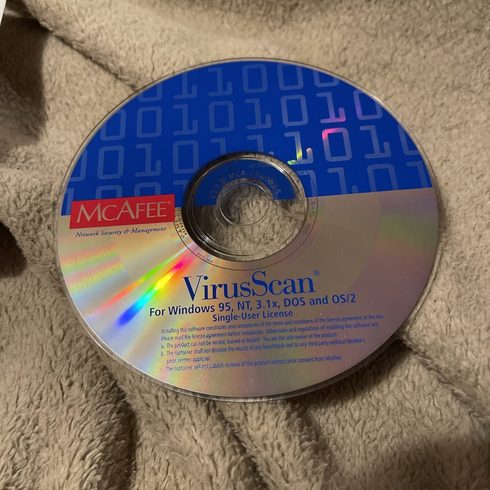 McAfee Virus Scan for Windows 95/98 Disc Only