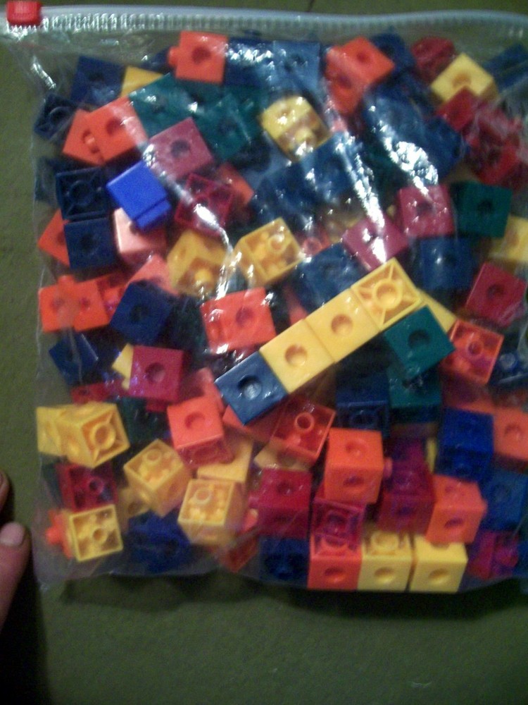 Educational Learning Unifix Math Plastic Snap Cubes 175+ Pieces