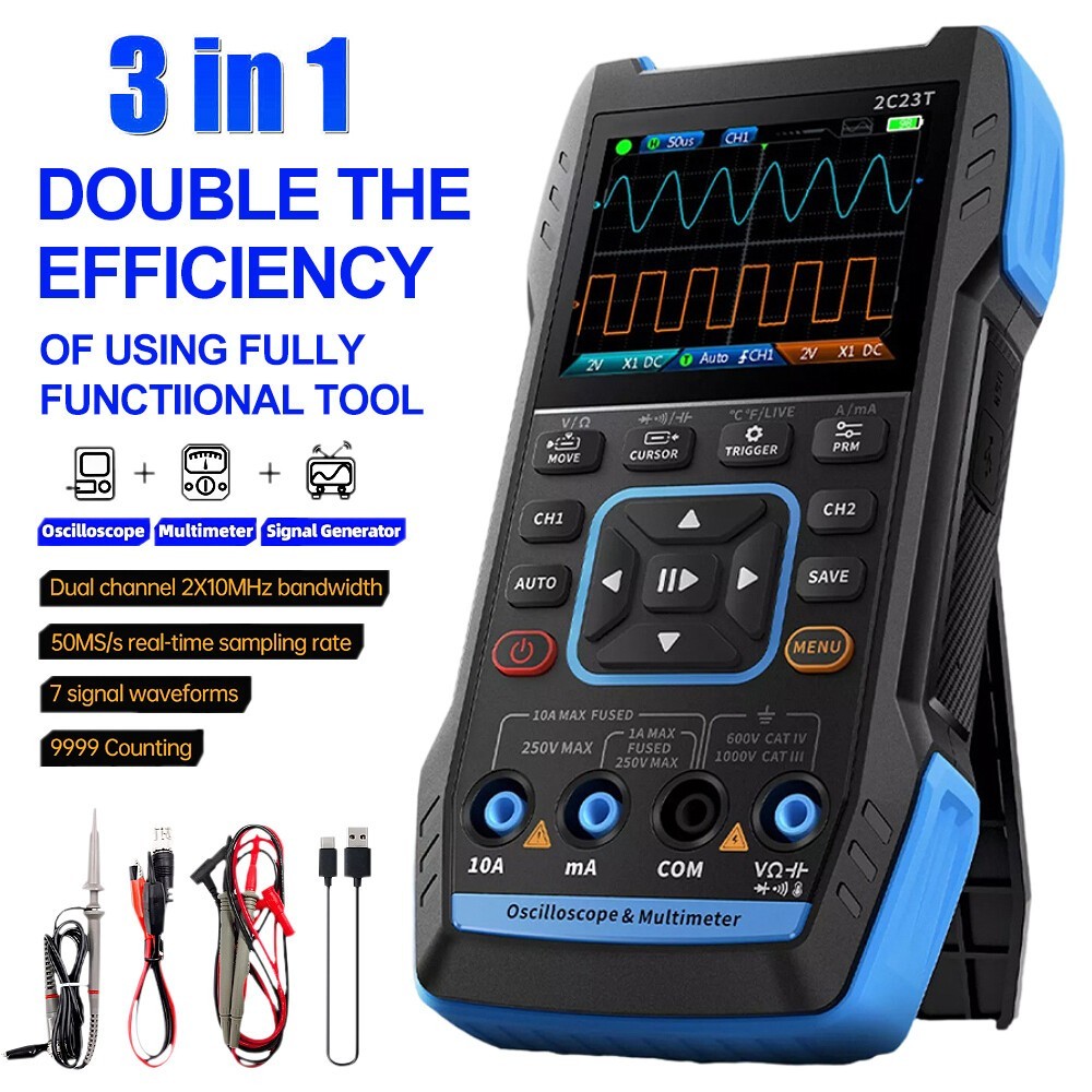 3in1 Handheld Digital Oscilloscope Multimeter+Function Signal Generator
