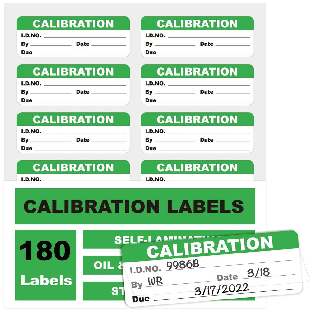 Self-Laminating Calibration Labels, Waterproof Write-On Adhesive Calibration ...