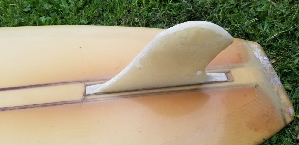 Late 50's Weber Performer 9'6" watertight needs fin replacement.
