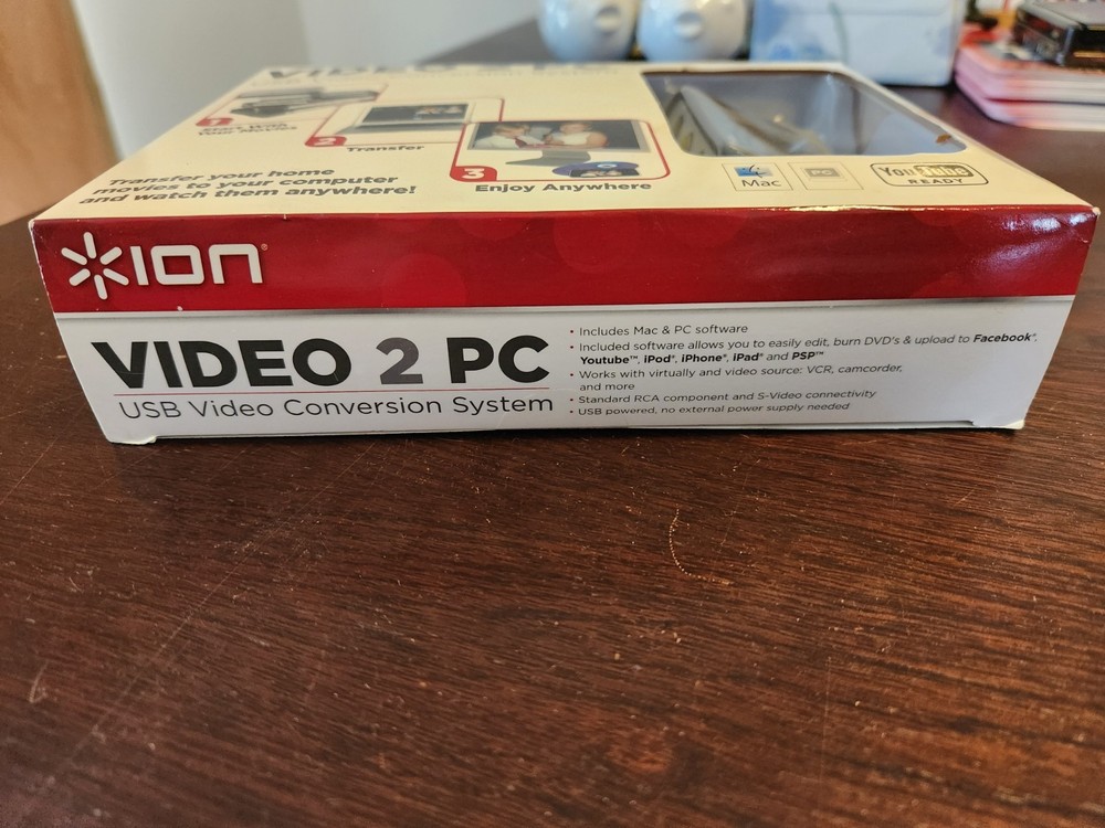 ION Video 2 PC VHS VCR to Comp USB Video Conversion System NIB