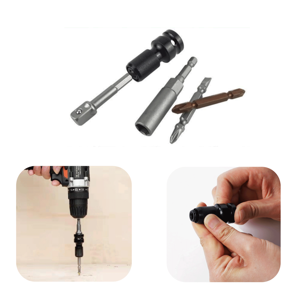 2Pcs 1/2" Drive To 1/4" Socket Adapter for IMPACT WRENCH Hex Drill Chuck Convert
