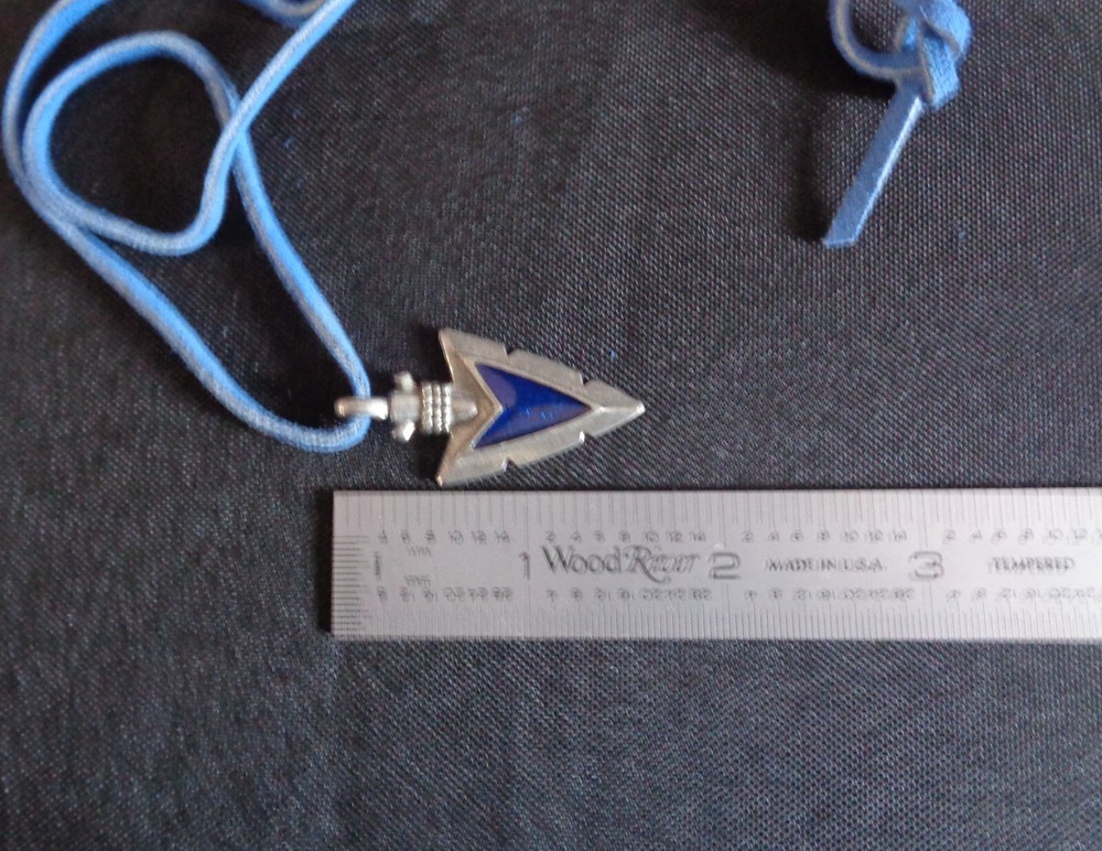 Blue Pewter Arrowhead Pendant