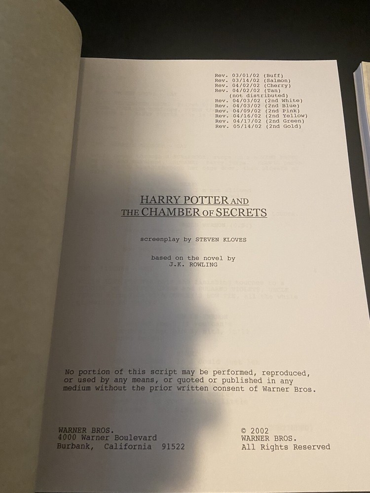 Warner Bros.™ HARRY POTTER SERIES Complete Collection SCREENPLAY Full Script Set