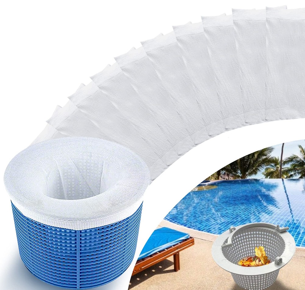 10-Pack Pool Skimmer Socks Fine Mesh Basket Filter Protector Liners Pre-Filter