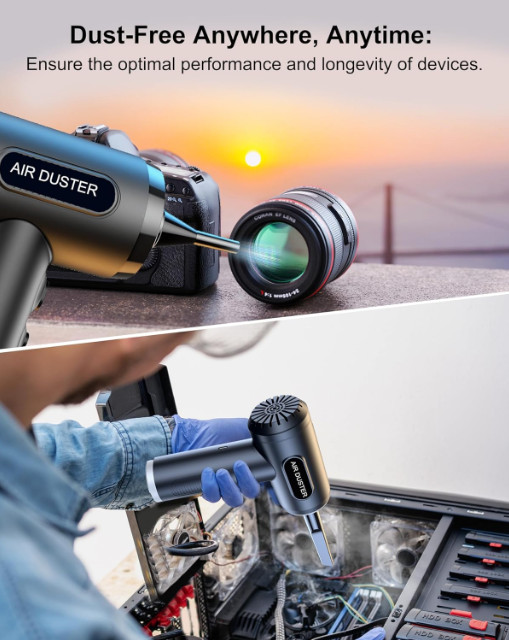 Compressed Air Duster,Dust Cleaner for Car,Computer,Keyboard,Camera,Desk,Lapt...