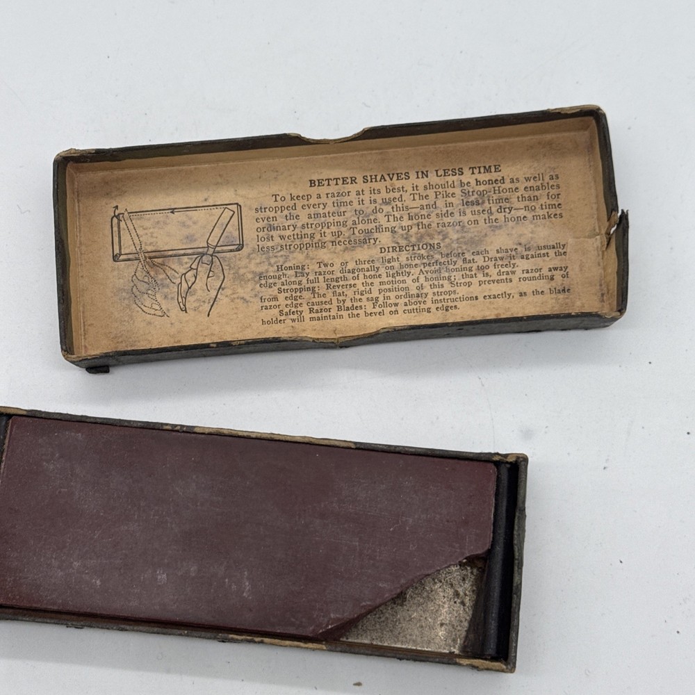Nice Vintage PIKE EZY EDGE - Razor Hone - Sharpening Stone - In Box