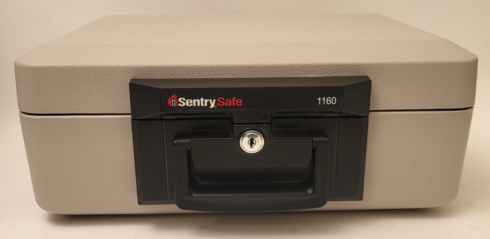 Sentry Safe 1160 Compact Portable Fireproof .25 Cubic Ft. Lock Box Chest