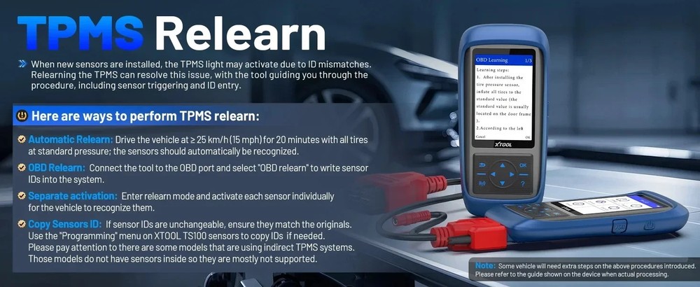 XTOOL TP150 TPMS Programming Tool Kit Universal TPMS Relearn/Reset/Activate