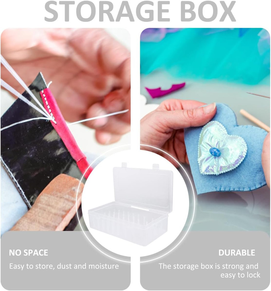 Modern Storage Box, 42 Slots Thread Spools Holder, Clear Plastic Embroidery Thre