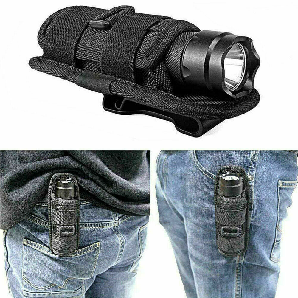 2 Pack Tactical Flashlight 360° Rotatable Holster Portable Belt Pouch Holder
