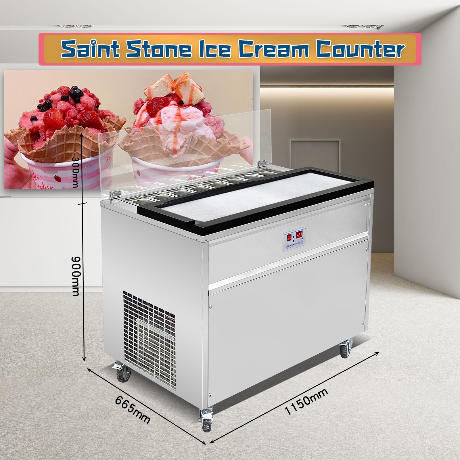 Kolice Marble Cold Plate Ice Cream Machine, Cold Stone Fried Ice Cream Machine