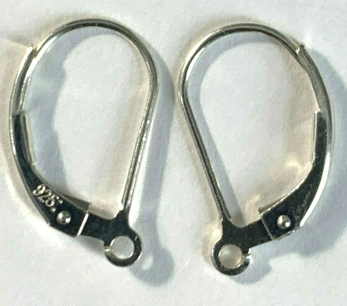 10 Pair Sterling Silver Leverback Earrings / Findings - Marked 925 - USA Made